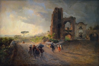 フランス語：Paysage romain ローマの風景 作： オズワルド・アッヘンバッハ