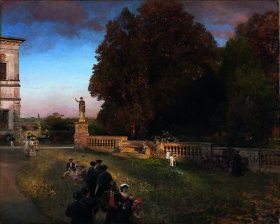 ヴィラボルゲーゼの公園で 作： Oswald Achenbach