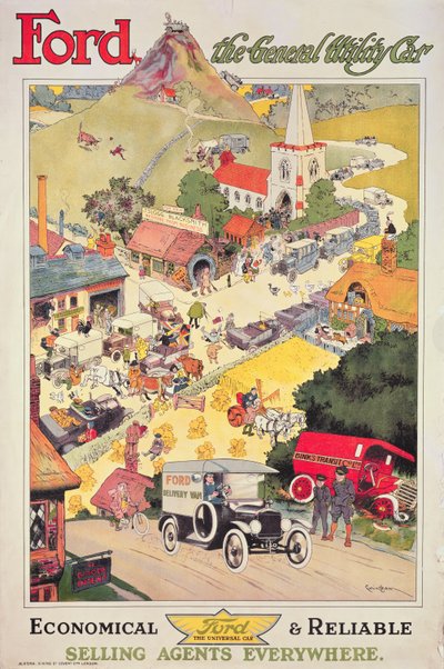フォードのポスター広告-汎用ユーティリティカー、1912年頃 作： Oswald Hamilton Cuningham