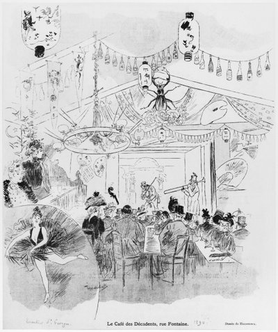 カフェデデカデンツ、16bis rue Fontaine、パリ、1890 作： Oswald Heidbrinck