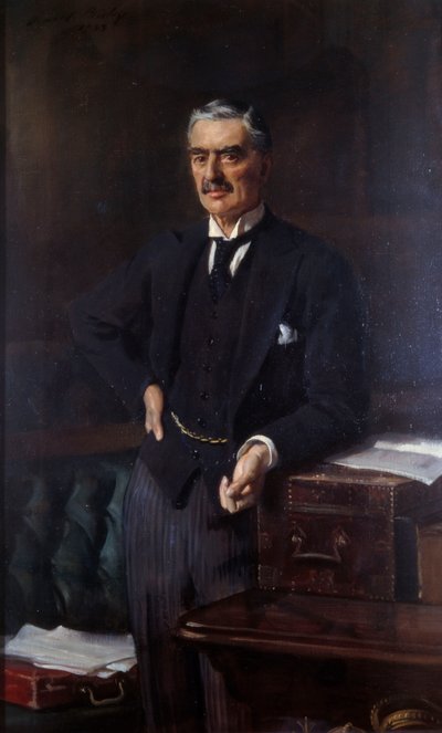 ネヴィル・チェンバレンの肖像（1869-1940）（油彩・キャンバス） 作： Oswald Hornby Joseph Birley