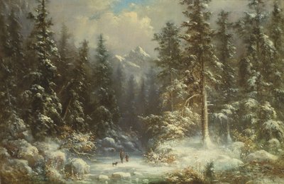19世紀の森の雪景色 作： Oswald Richter