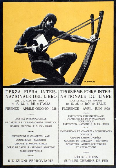 1928年4月～6月にフィレンツェで開催されたブックフェアの広告ポスター 作： Oswaldo (after) Tofani