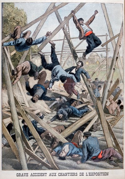 1900年、1899年、パリ万国博覧会の建設現場で発生した重大事故 作： Oswaldo Tofani
