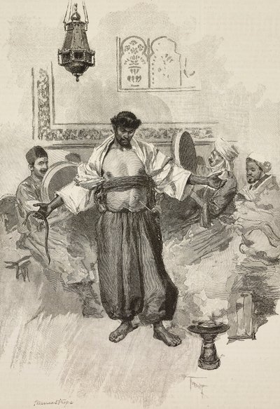 1889年のフランス・パリ万国博覧会でのモロッコの宗教的兄弟団のアイサワの踊り、L