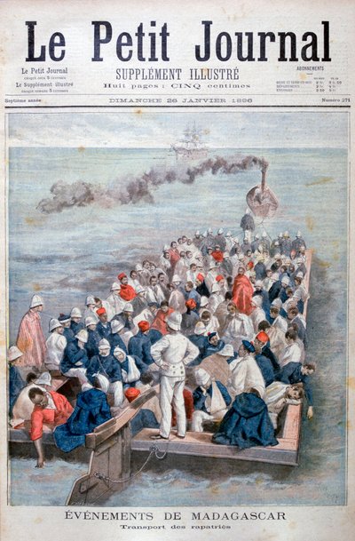マダガスカルでのイベント：フランス軍の帰還、1896年 作： Oswaldo Tofani
