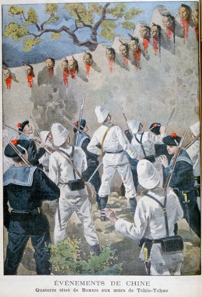 1900年、中国のティオチャオの壁にボクサーの14頭 作： Oswaldo Tofani