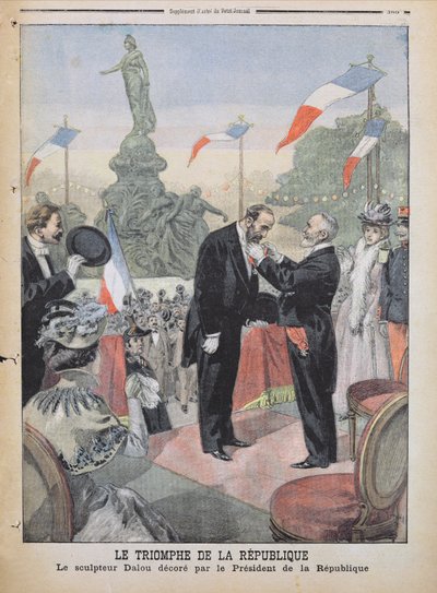 1899年12月4日、「ルプチジャーナル」からエミールルーベ（1838-1929）からレギオンオブオナーのメダルを授与されたジュールダロウ（1838-1902） 作： Oswaldo Tofani