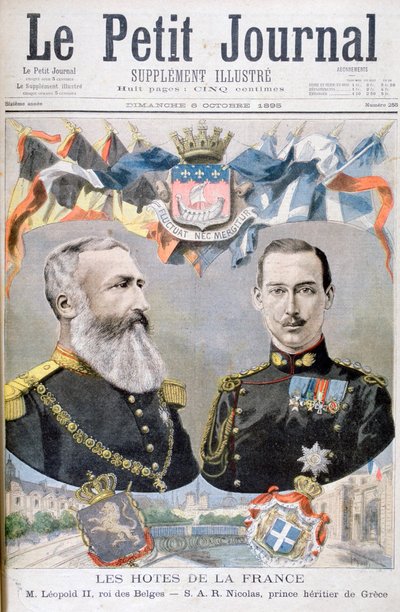 ベルギーのレオポルド2世王とギリシャとデンマークのニコラス王子、1895年。 作： Oswaldo Tofani