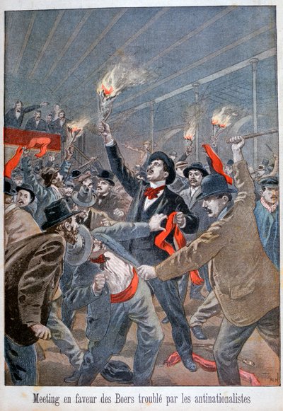 反国家主義者によって妨害されたBoersを支持する会議、1900 作： Oswaldo Tofani