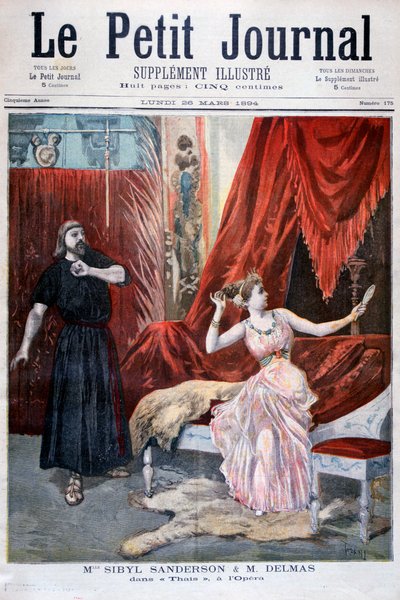 ジュールマセネのオペラタイのシビルサンダーソンとデルマス、パリ、1894 作： Oswaldo Tofani