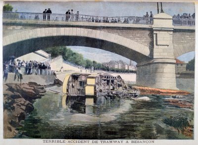 恐ろしい路面電車事故、ブザンソン、フランス、1899年 作： Oswaldo Tofani