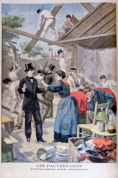 スラム街からの貧困層の追放、1895年 作： Oswaldo Tofani