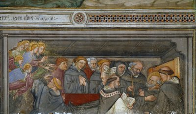 聖アウグスティヌスの死（フレスコ画 作： Ottaviano Nelli