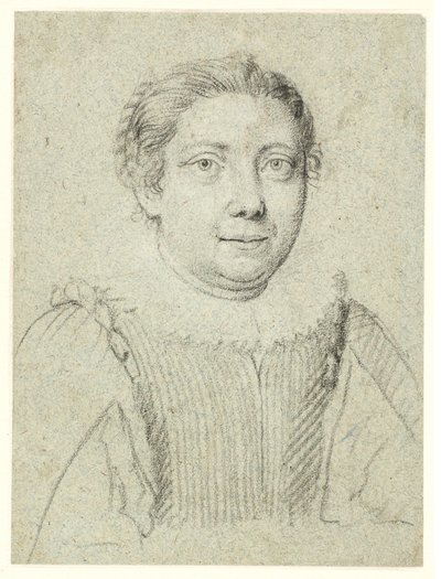 女性の肖像画、半身像が右を向いている 作： Ottavio Mario Leoni