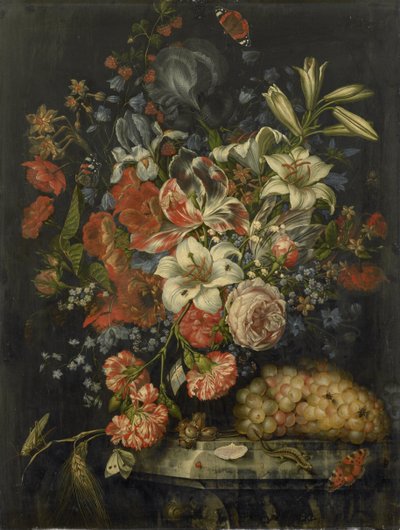 花と果物のある静物 作： Ottmar Elliger (I)