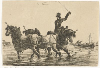 水の中の 3 つの荷馬 作： Otto Baron Howen