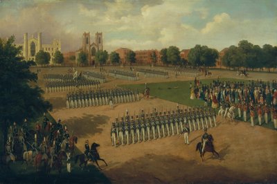 レビュー中の第7連隊、ワシントンスクエア、ニューヨーク、1851年。 作： Otto Boetticher