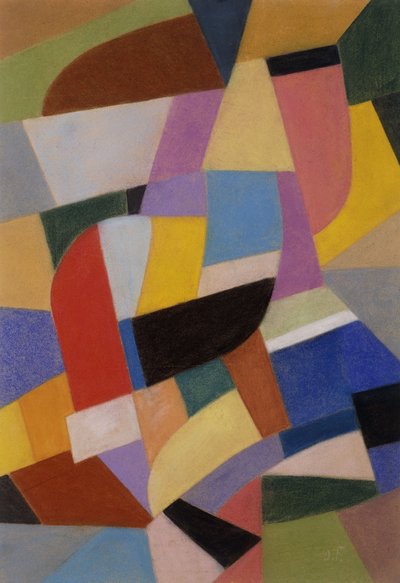 組成; Komposition、c.1935-1937（紙にパステル） 作： Otto Freundlich