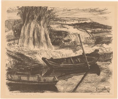 アムステルダム近郊の風景 (オブジェクトの元のタイトル) 作： Otto Hanrath (signed by artist)
