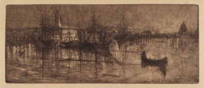 ヴェネツィアの雨の夜、c。 1880年。 作： Otto Henry Bacher