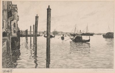 大運河、ヴェネツィア 作： Otto Henry Bacher