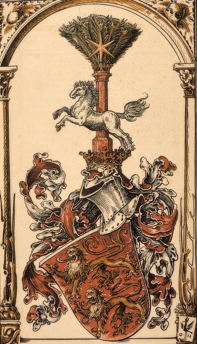 ドイツ侯爵家の先祖代々の紋章：ゲルフ家の紋章 作： Otto Hupp