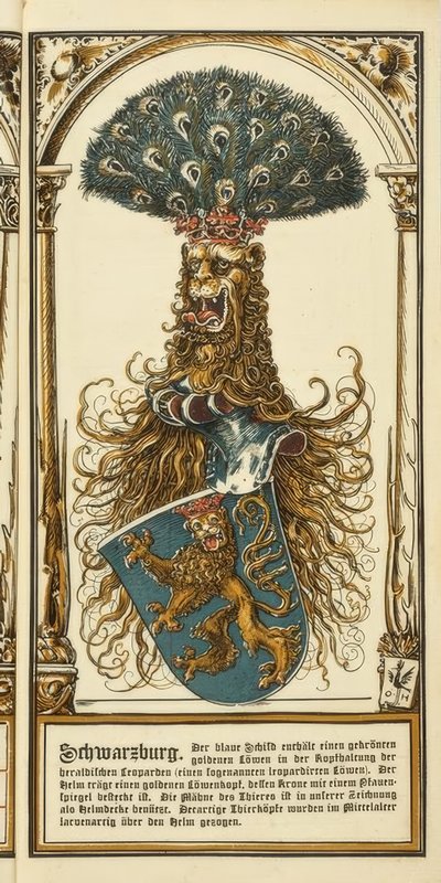 ドイツ侯爵家の先祖代々の紋章：シュヴァルツブルク 作： Otto Hupp