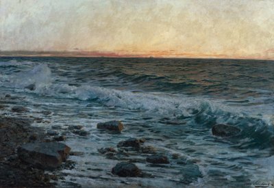 嵐の前に（キャンバスに油彩） 作： Otto Ludvig Sinding