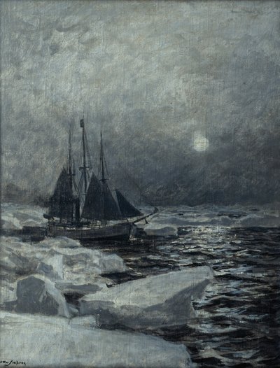 北極海のフラム（キャンバスに油彩） 作： Otto Ludvig Sinding