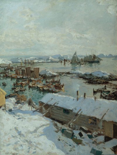スボルベル港にて 作： Otto Ludvig Sinding