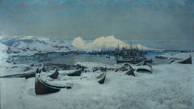 ボードー、ロフォーテン諸島の冬の日 作： Otto Ludvig Sinding
