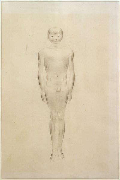 閉じた脚と腕を伸ばした少年の行動 作： Otto Meyer Amden