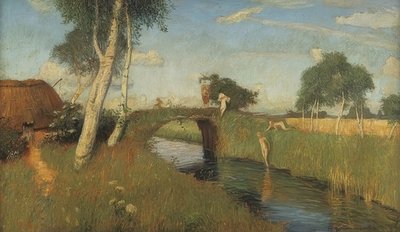 Sommer am Moorkanal。 1896 作： Otto Modersohn