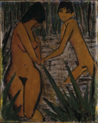 入浴者、c。 1920年 作： Otto Mueller