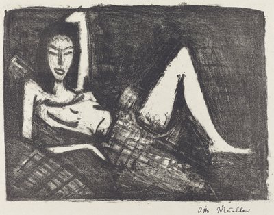 ソファの上の女の子 作： Otto Müller