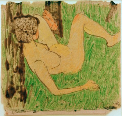 休憩中の裸の女の子 作： Otto Mueller