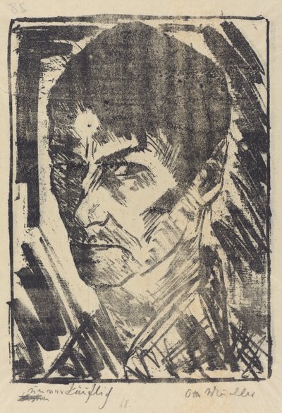 左向き自画像 作： Otto Müller