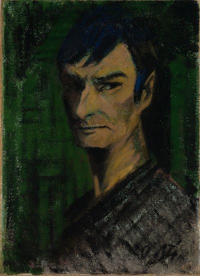 左からの自画像 作： Otto Mueller