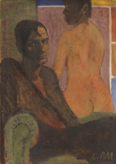 1929年頃のバックアクトのある自画像。 作： Otto Mueller