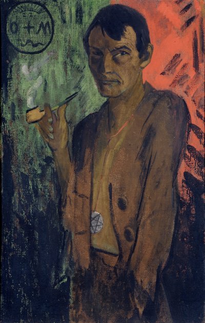 五芒星形の自画像c。 1924年。 作： Otto Mueller