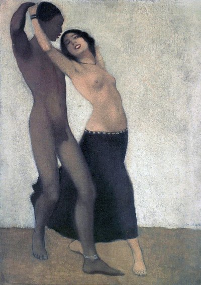 アフリカ系ヨーロッパ人のダンサーのカップル、1903年頃 作： Otto Mueller
