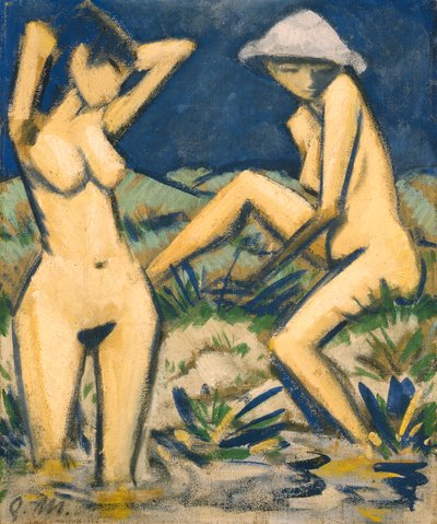 水着、1920年頃（キャンバスに油彩） 作： Otto Mueller