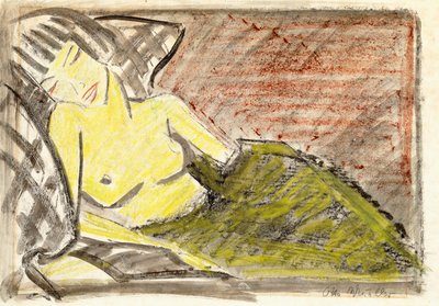 リクライニング女性、1925年頃 作： Otto Mueller