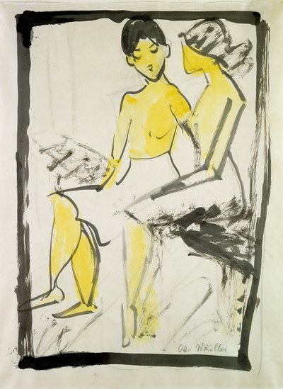 着席の女の子 作： Otto Mueller