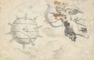 世界の地球儀に矢を放つキューピッド 1608年かその少し前。 作： Otto van Veen.