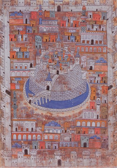 アレッポの地図、1600年頃 作： Ottoman School