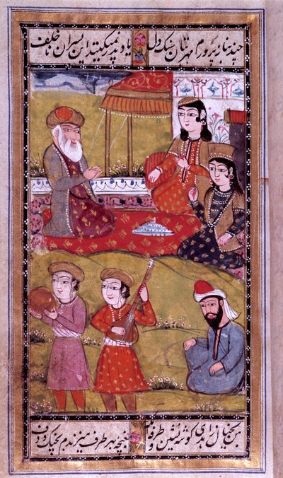 オスマン・アート：王女たちの趣味。トルコの写本のページ。16世紀個人蔵 作： Ottoman School