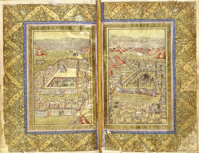 メッカとメディナの眺め、1794年頃-5年 作： Ottoman School