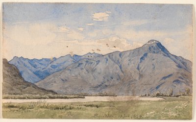 川と山があるイタリアの風景。 作： P.C. Skovgaard